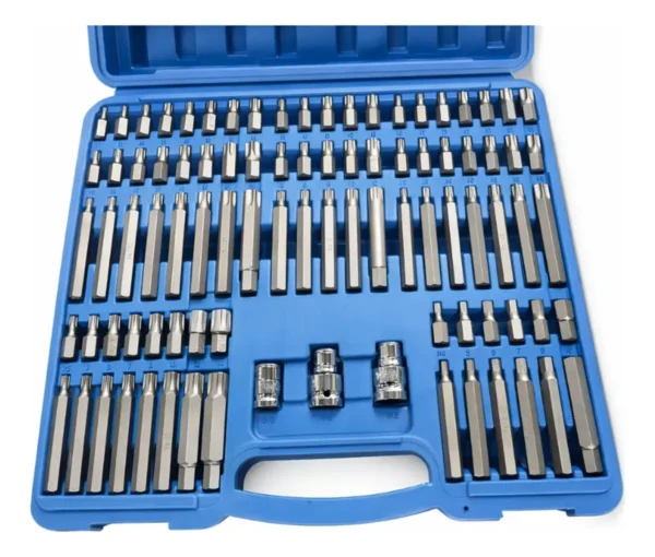 JGO de PUNTAS x 75 PZ TORX-ALLEN-MULTIESTRIA-RIBE MATERIAL S-2. Encastre: 1/4- 3/8-1/2".
Allen: 4-5-6-7-8-10-12. alto: 30 mm / 4-5-6-7-8-10-12 alto: 75 mm.
Torx: 20-25-30-40-45-50-50-55-60 alto 30 mm / 20-25-30-40-45-50-50-55-60 alto: 75 mm
Torx tamper: 20-25-30-40-45-50-50-55-60 alto 30 mm / 20-25-30-40-45-50-50-55-60 alto: 75 mm
Multiestria: 5-6-8-10-12 alto: 30 mm / 5-6-8-10-12 alto: 75 mm
Ribe: 6-7-8-9-10-12-14 alto 30 mm / 6-7-8-9-10-12-14 alto: 75 mm
Adaptadores 1 x 3/8x 10 mm / 2 x 1/2x 10 mm