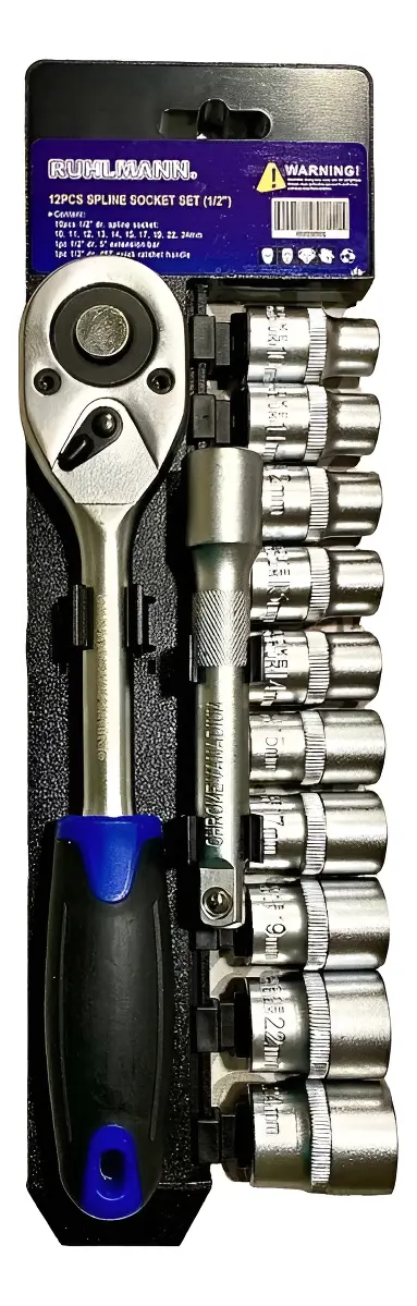 RU25005 JGO TUBOS 12PCS ENC 1/2". ESTRIADOS (10-11-12-13-14-15-17-19-22 mm)