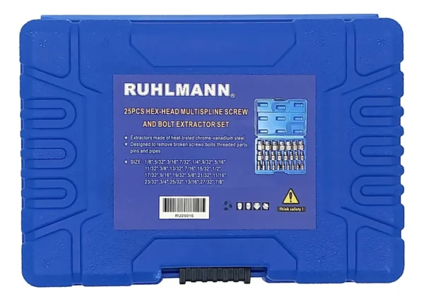 RU25016 3 JGO DE EXTRACTORES DE TORNILLOS x 25 PZS. MULTIESTRIA