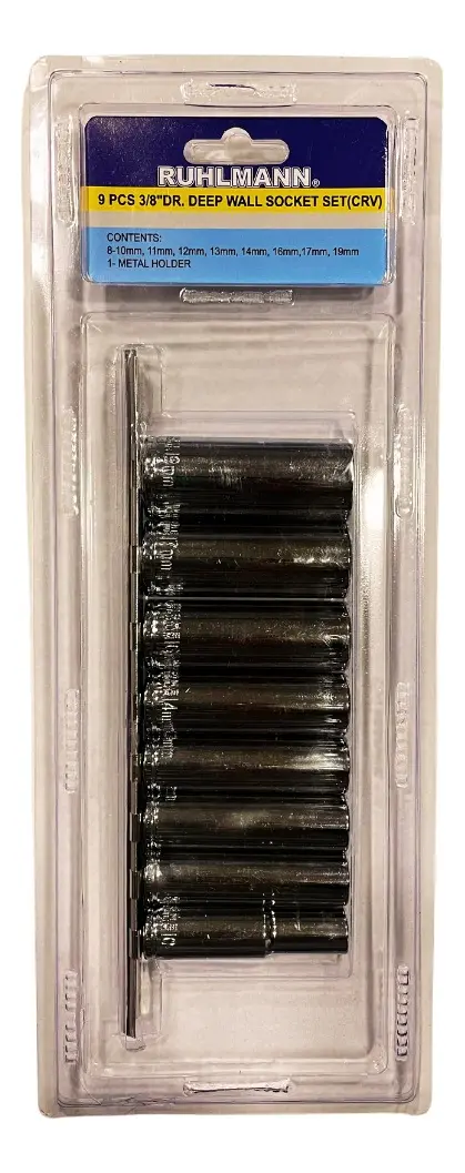 RU25033 3 JGO TUBOS LARGOS X 9PC.ENC.3/8"