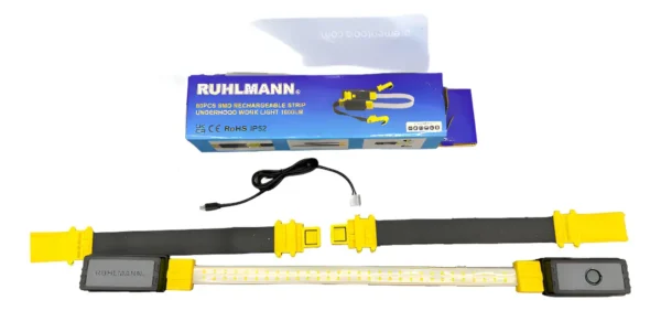 LAMPARA LED ELASTICA USB 1000 LM
2 modos de luz, silicona flexible c/ganchos, bateria 2400 mAh (2 x 1200mAh). Autonomia: 3 hs. Cant de led: 60. rotacion 160*.
Base magnetica doble. Usos ideal automotor uso capot, camping, instalaciones en gral,  const en seco, etc.