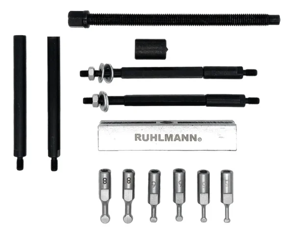 RU43153 2 KIT EXTRACTOR DE RULEMANES CHICOS X 13 PZ.
Rango: 20-90 mm / puntas intercambiables de 4,5/5/6/8 mm. ruleman 6004-6010 / 6201-6206 / 6300-6302.