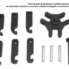 KIT EXTRACTOR DE POLEAS de AMORTIGUADOR incluye: 3 mordazas ajustables + 3 de reemplazo, 4 varillas de fza y 1 tornillo. Es ideal para sacar poleas de amortiguador sin quitar el radiador. Usos: autos, camionetas y camiones. Material: Cr-Mo. recubrimiento antioxidante.