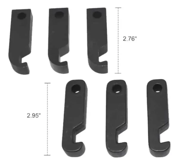 KIT EXTRACTOR DE POLEAS de AMORTIGUADOR incluye: 3 mordazas ajustables + 3 de reemplazo, 4 varillas de fza y 1 tornillo. Es ideal para sacar poleas de amortiguador sin quitar el radiador. Usos: autos, camionetas y camiones. Material: Cr-Mo. recubrimiento antioxidante.