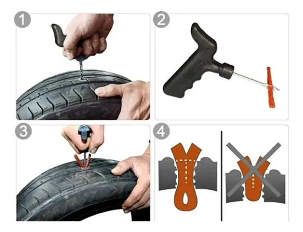 KIT 7 PZ REPARACION PARCHE DE RUEDA. PLASTICO