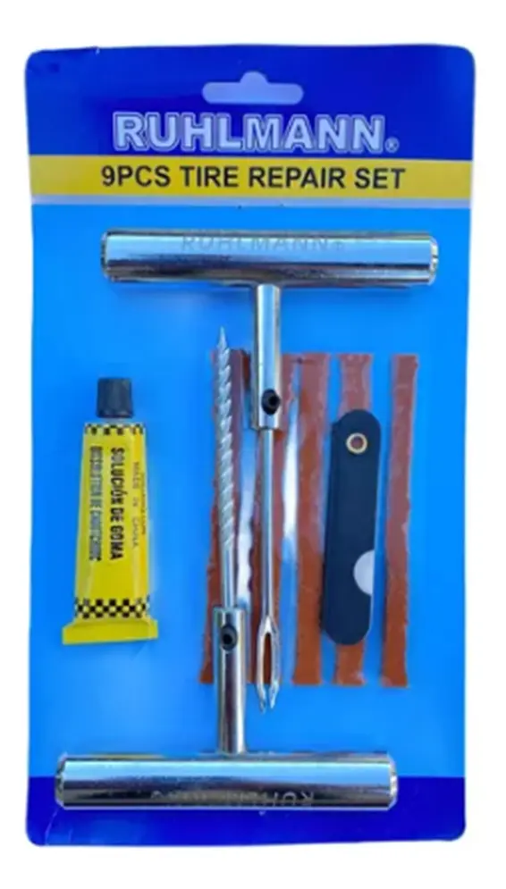 KIT 9 PZ  REPARACION PARCHE DE RUEDA HEAVY DUTY. METAL