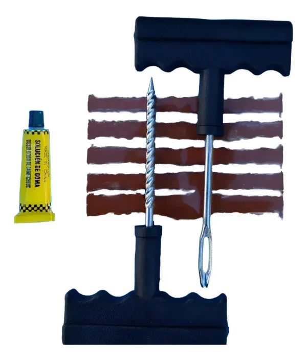 KIT 8 PZ REPARACION RUEDA PARCHE PLASTICO. usos: motos, cuatriciclos, scotter, autos, batanes, etc