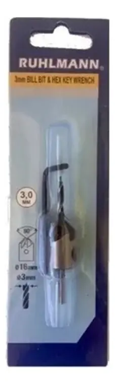 BISELADOR P/TORNILLO 3 MM (MADERA) (int 50 uni)