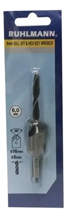 BISELADOR P/TORNILLO 6 MM (MADERA) (int 50 uni)