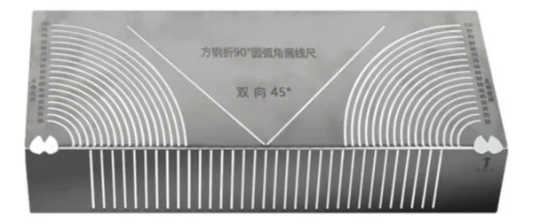 RU51053 1 ESCUADRA MULTIFUNCION A. INOX medidas: largo 34,50cm x 10,5 cm x 12 cm. Material: A. inoxidable