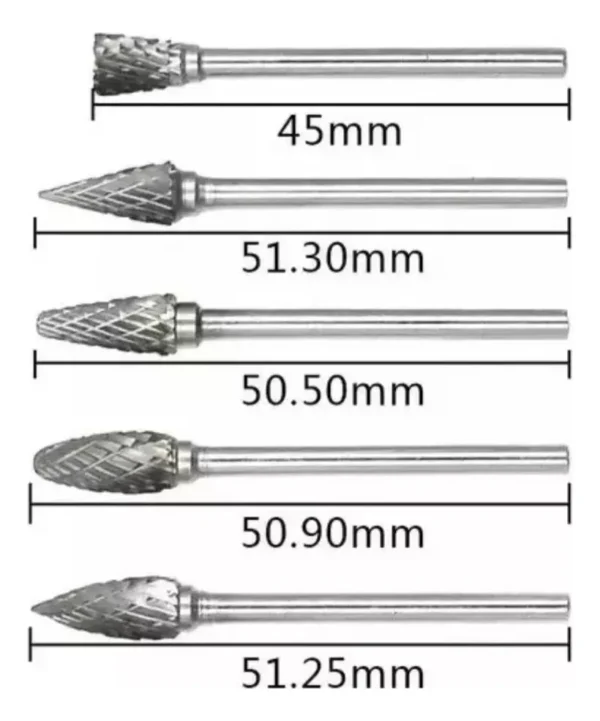 ACCESORIO P/DREMEL LIMAS ROTATIVAS X 10 PZS ENC 1/8''