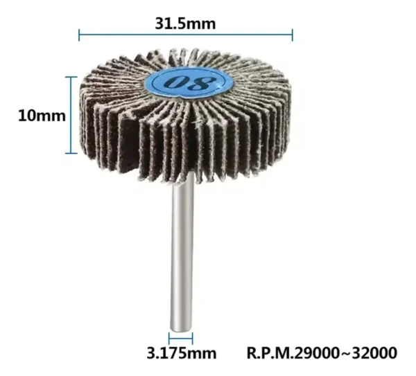 ACCESORIO P/DREMEL DISCOS FLAP X 10 PZS. GRANO 80-120. DIAMETRO 32 mm