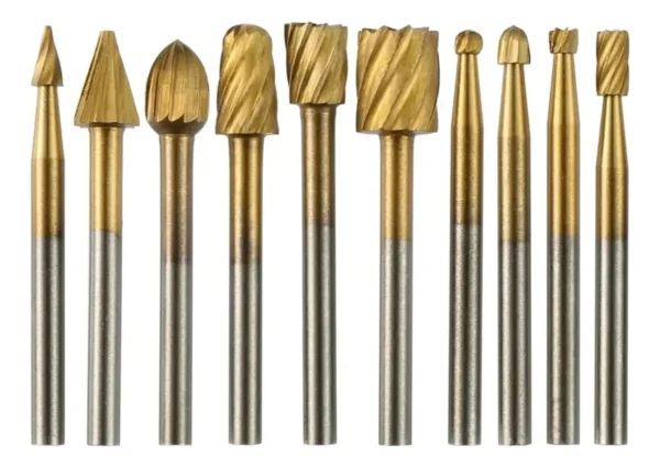 ACCESORIO P/DREMEL FRESAS DE TITANIO ENC 1/8 X 10 PZ