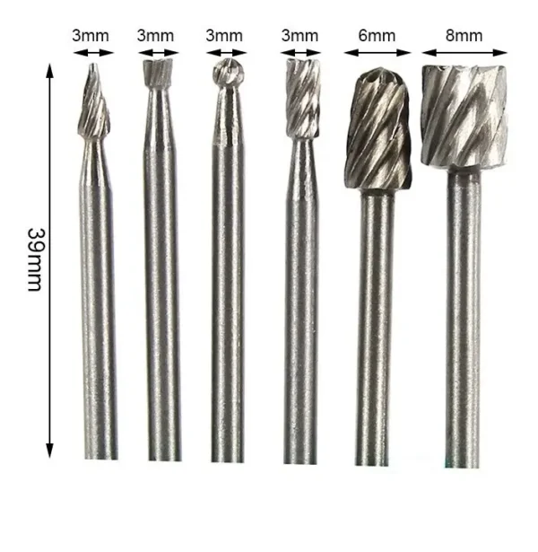 ACCESORIO P/DREMEL LIMAS ROTATIVAS X 6 PZ. ENC 1/8" (aluminio-madera-plastico)