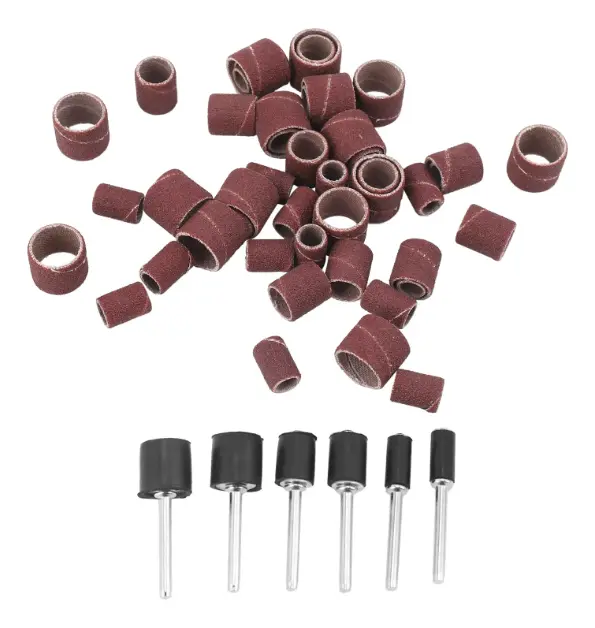 RU8533 2 ACCESORIO P/DREMEL LIJAS DE BANDA X 102 PZ. Diam vastago 3mm
Diam 1/2" x 13 mm. GR 120-240-600 (10 c/u) + 4 vastago de goma 1/2"x 38 mm
Diam 3/8" x 13 mm. GR 120-240-600 (10 c/u) + 4 vastago de goma 3/8 x 40 mm
Diam 1/4" x 13 mm. GR 120-240-600 (10 c/u) + 4 vastago de goma 1/4"x 42mm