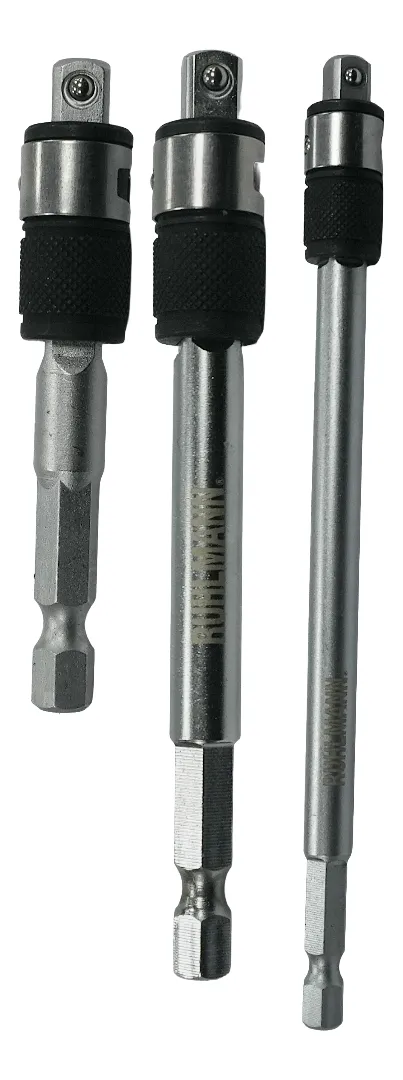 KIT 3 PZ ALARGUE 1/4 HEMBRA-MACHO X 70-100-150 MM.Permite con un solo accesorio utilizar puntas y tubos enc ??