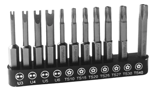 PUNTAS X 11 PZS U3-U4-U5-U6 + 7 TS TORX (5 puntas).10-15-20-25-27-30-40 (5 puntas) magnetica
