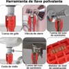 RU30250 3 LLAVE LAVATORIO PLOMERO MULTIPLE C/NIVEL 8 en 1. tuercas plasticas : 34-40 mm. tuerca alum: 1/2"-3/4"-20-23-27 mm
cuerpo rojo: plastico de alta resistencia (ABS)