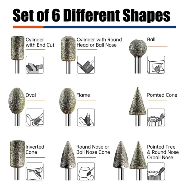 PUNTAS DIAMANTADAS 1/8"-20 PC.