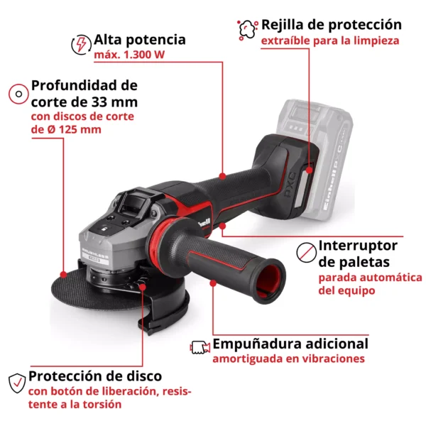 AMOLADORA ANGULAR A BATER?A 18V | BRUSHLESS | 10000 RPM |125MM TP-AG 18/125-13 Q P BL - Solo