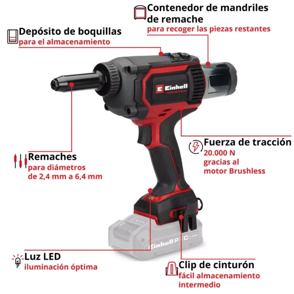 TP-RG 18 30 Li BL - Solo 3 PISTOLA REMACHADORA | 18V | HASTA ? 6.4MM TP-RG 18/30 Li BL - Solo