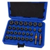 RU16008 1 JGO TUBOS SACA TUERCAS ENC.1/4 ? ?" x 33PCS.Permite sacar tuercas redondeadas, oxidadas o da?adas.Medidas: ? x 12-13-14-15-16-17-18-19 / ?: 5-6-7-8-9-10-11-12-13.Adaptador 1/4-1/4 y 1/4-3/8.