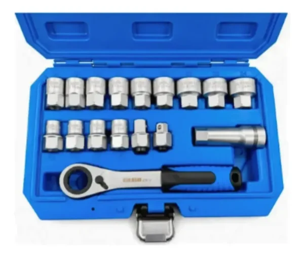 RU22010 1 JGO DE TUBOS MULTILOCK PASANTE X 17 PZ 1/2-3/8Hexagonales: 10 ? 11 ? 12 ? 13 ? 14 ? 15 ? 16 ? 17 ? 18 ? 19 ? 21 ? 22 ? 24 mm Multiestr?a: 10 ? 11 ? 12 ? 13 ? 14 ? 15 ? 16 ? 17 ? 18 ? 19 ? 21 ? 22 ? 24 mm Pulgadas (SAE): 3/8? ? 7/16? ? 15/32? ? 1/2? ? 19/32? ? 5/8? ? 3/4? ? 7/8? ? 15/16? Torx: E12 ? E14 ? E16 ? E18 ? E20 ? E22 ? E24