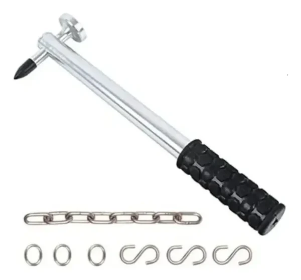 RU43193 3 18 PZ KIT SACABOLLOS PALANCAS Y VARILLA PROFESIONAL.
Juego de Varillas Sacabollos para extraer el bollo desde adentro.
Contiene 10 varillas de diferentes largos y formas.. Diametro 1 cm a 0.8 cm - Largo de 74 a 29 cm
Martillo punzonador, cadena tiradora, 3 ganchos S y 3 argollas.
Material: Cromo Vanadio.