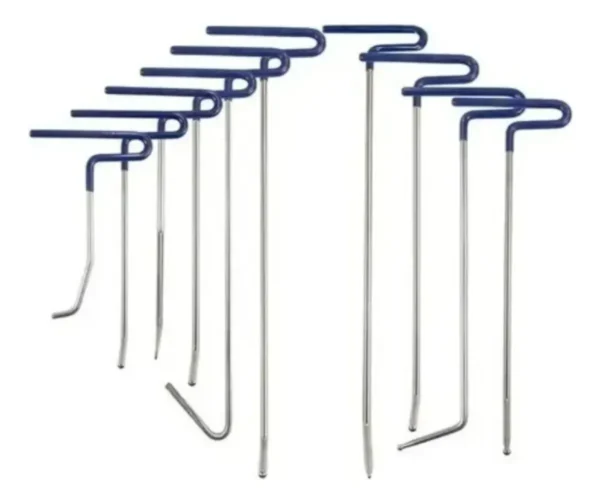 RU43193 4 18 PZ KIT SACABOLLOS PALANCAS Y VARILLA PROFESIONAL.
Juego de Varillas Sacabollos para extraer el bollo desde adentro.
Contiene 10 varillas de diferentes largos y formas.. Diametro 1 cm a 0.8 cm - Largo de 74 a 29 cm
Martillo punzonador, cadena tiradora, 3 ganchos S y 3 argollas.
Material: Cromo Vanadio.