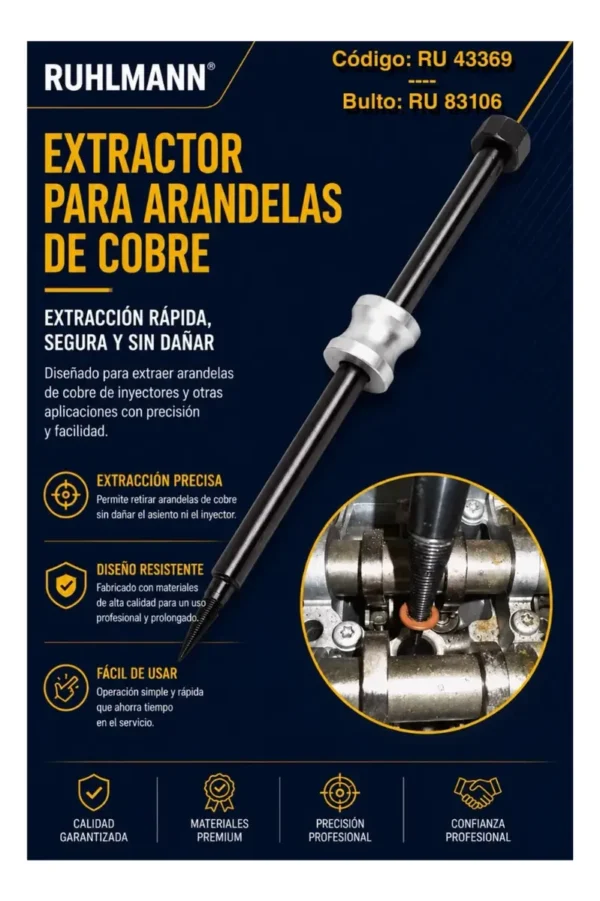 EXTRACTOR P/ARANDELAS DE INYECTORES (BULTO X 20)