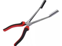 PINZA SACA BUJIA LARGA Y MANGUERAS DE REFRIGERACION.Permite sacar bujias, capuchones de bujia y abrazaderas en espacios de dificil acceso. Permite manipular mangueras de refrigeracion son da?arlas